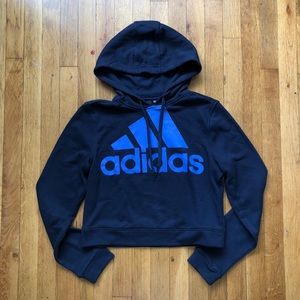 Adidas Cropped Logo Hoodie